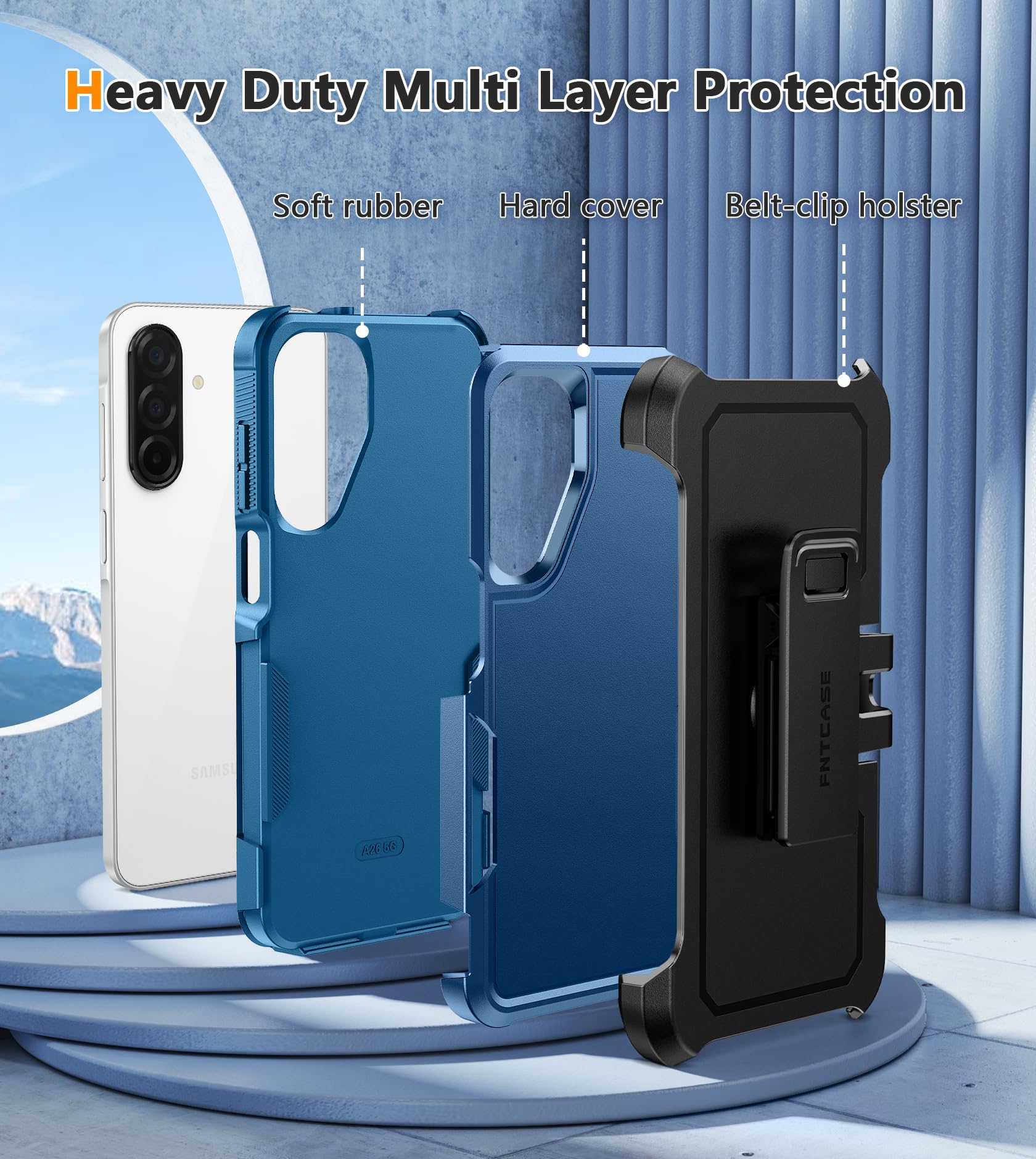 Foto 3 | Funda De Teléfono Fntcase Para Samsung Galaxy A26-5g Heavy Duty Blue - Venta Internacional.