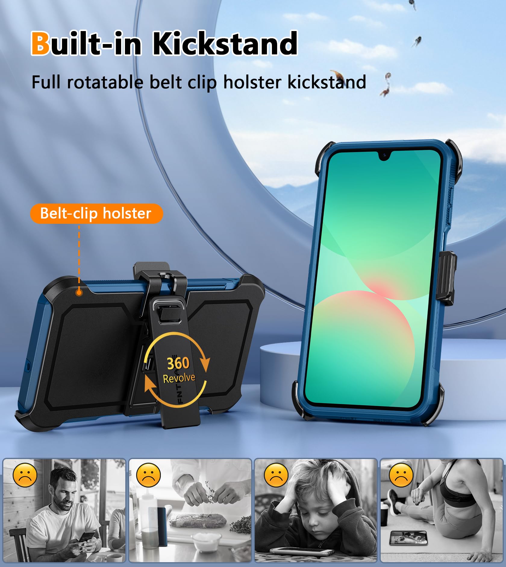 Foto 5 pulgar | Funda De Teléfono Fntcase Para Samsung Galaxy A26-5g Heavy Duty Blue - Venta Internacional.