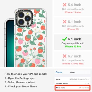 Foto 2 | Funda De Teléfono Mosnovo Compatible Con Iphone 13 Pro Strawberry - Venta Internacional.