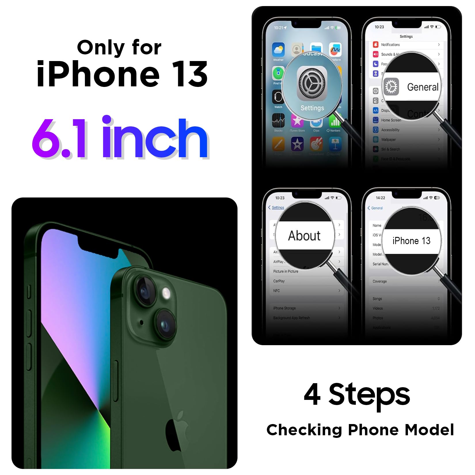 Foto 8 pulgar | Funda Impermeable Temdan Compatible Con Iphone 13 De 6.1 Pulgadas, Color Azul - Venta Internacional.