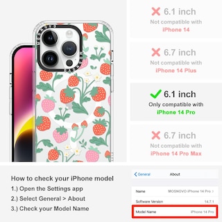 Foto 2 | Funda De Teléfono Mosnovo Compatible Con Iphone 14 Pro Clear - Venta Internacional.