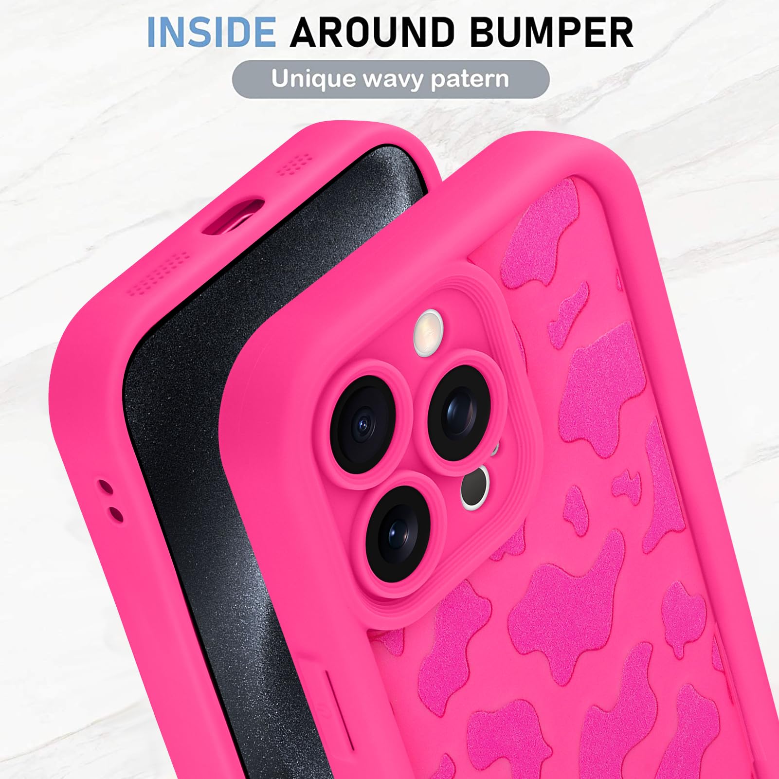 Foto 5 pulgar | Funda De Teléfono Kanghar Compatible Con Iphone 15 Pro Max, Color Rosa Intenso - Venta Internacional.