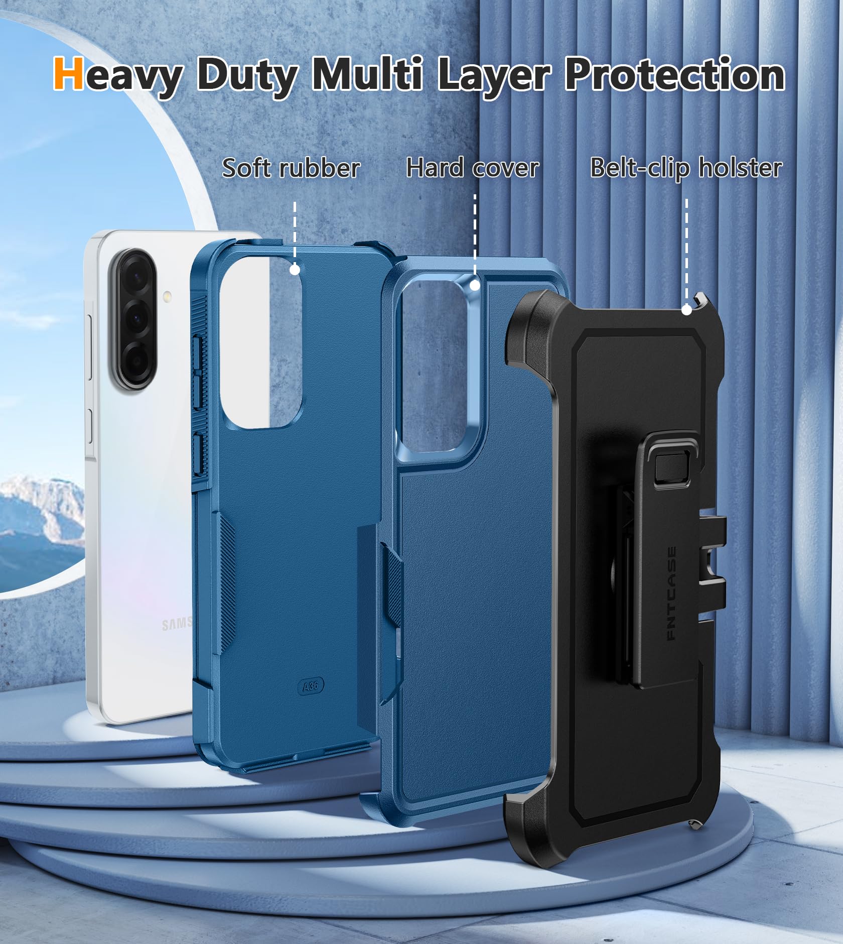 Foto 3 | Funda Fntcase Para Samsung Galaxy A36-5g Con Clip Para Cinturón, Color Azul - Venta Internacional.