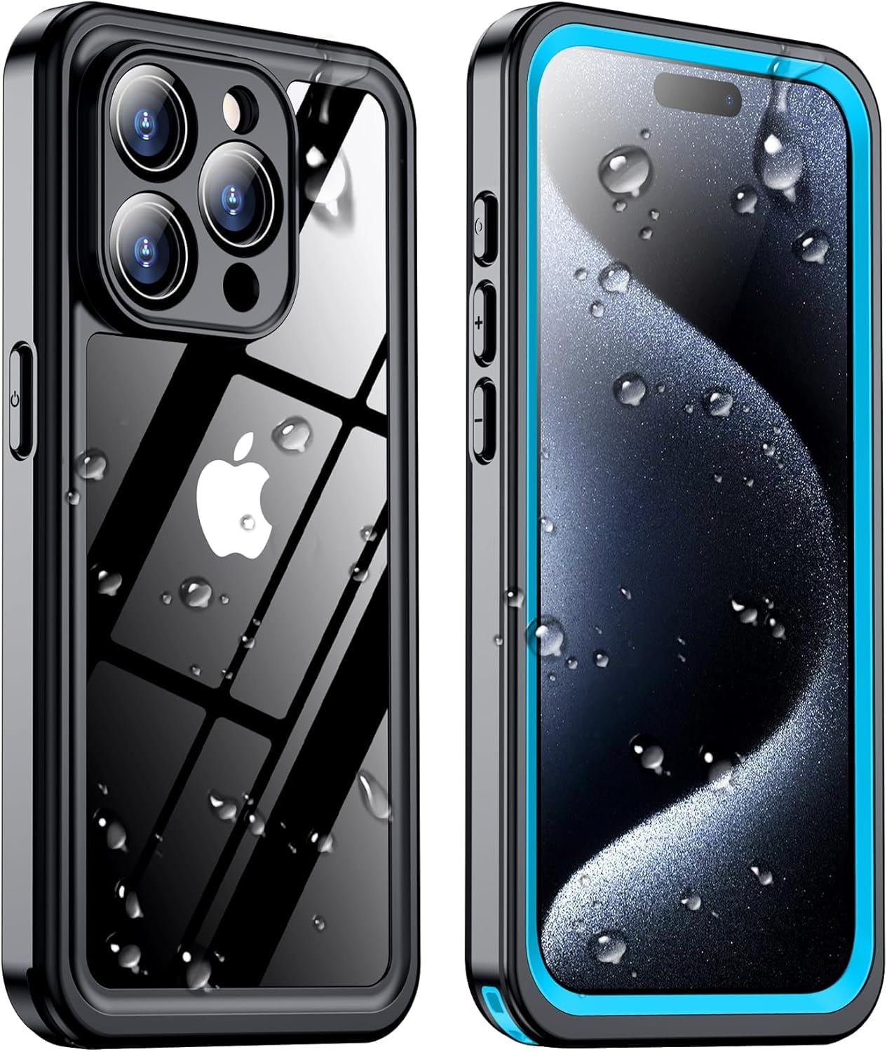 Funda Impermeable Temdan Para Iphone 15 Pro Azul/transparente - Venta Internacional.