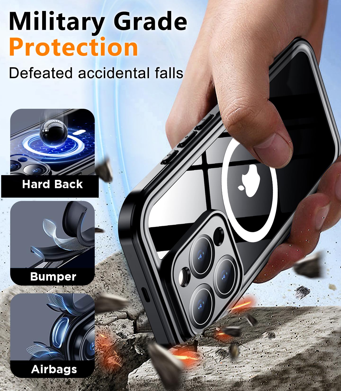 Foto 4 pulgar | Funda De Teléfono Temdan Magnética Impermeable Para Iphone 15 Pro Max - Venta Internacional.