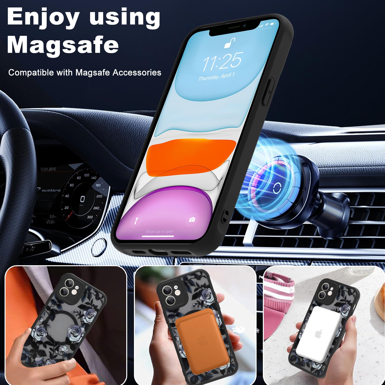 Foto 6 pulgar | Funda De Teléfono Aigomara Para Iphone 11 Con Magsafe Rose Flower - Venta Internacional.