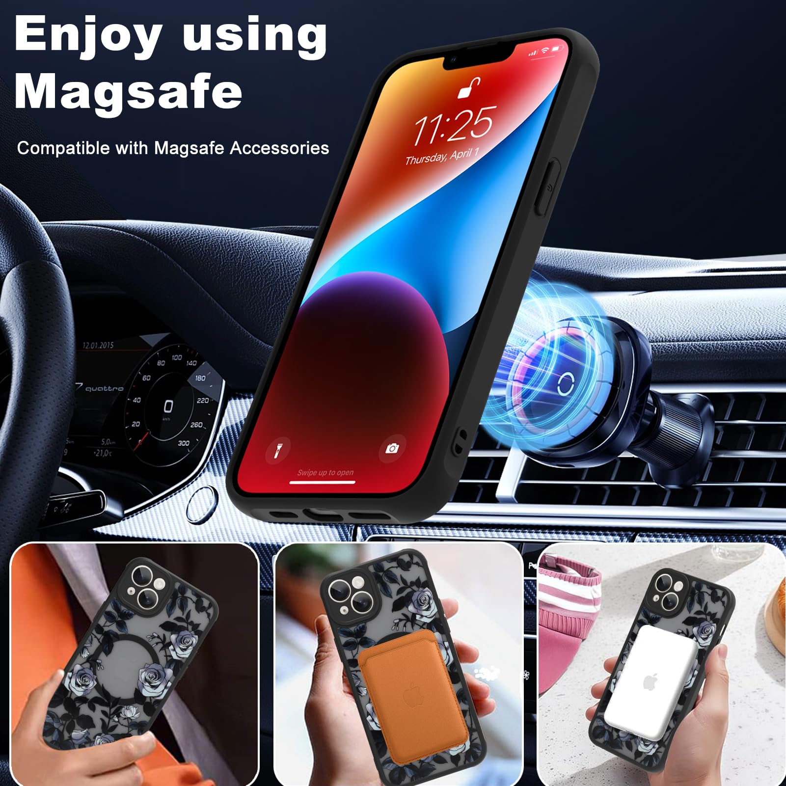 Foto 6 pulgar | Funda De Teléfono Aigomara Para Iphone 14 De 6.1 Pulgadas Con Magsafe Black - Venta Internacional.