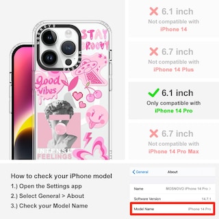 Foto 2 | Funda De Teléfono Mosnovo Para Iphone 14 Pro Buffertech Pink Culture - Venta Internacional.