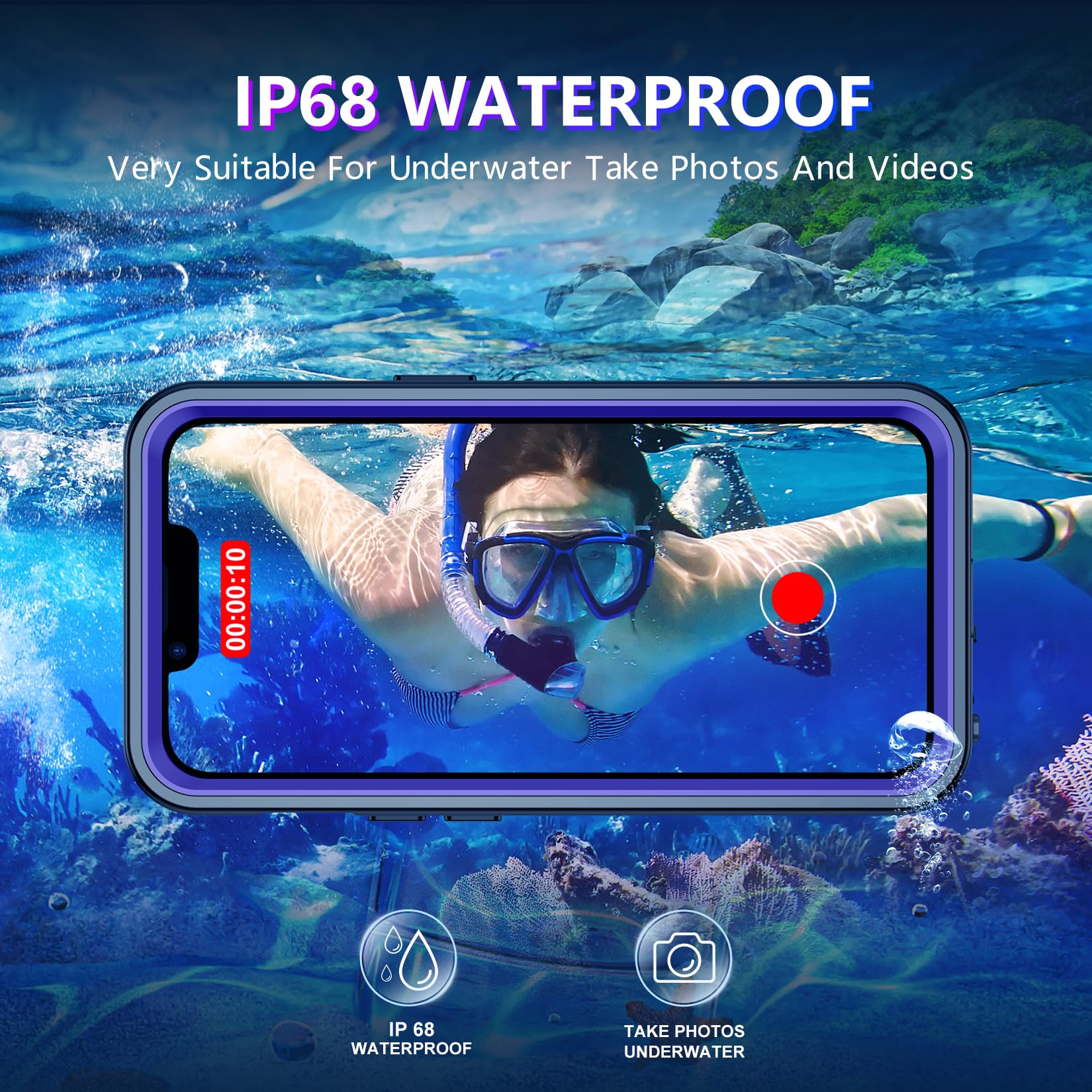 Foto 3 pulgar | Funda Impermeable Temdan Compatible Con Iphone 14 6.1 - Venta Internacional.