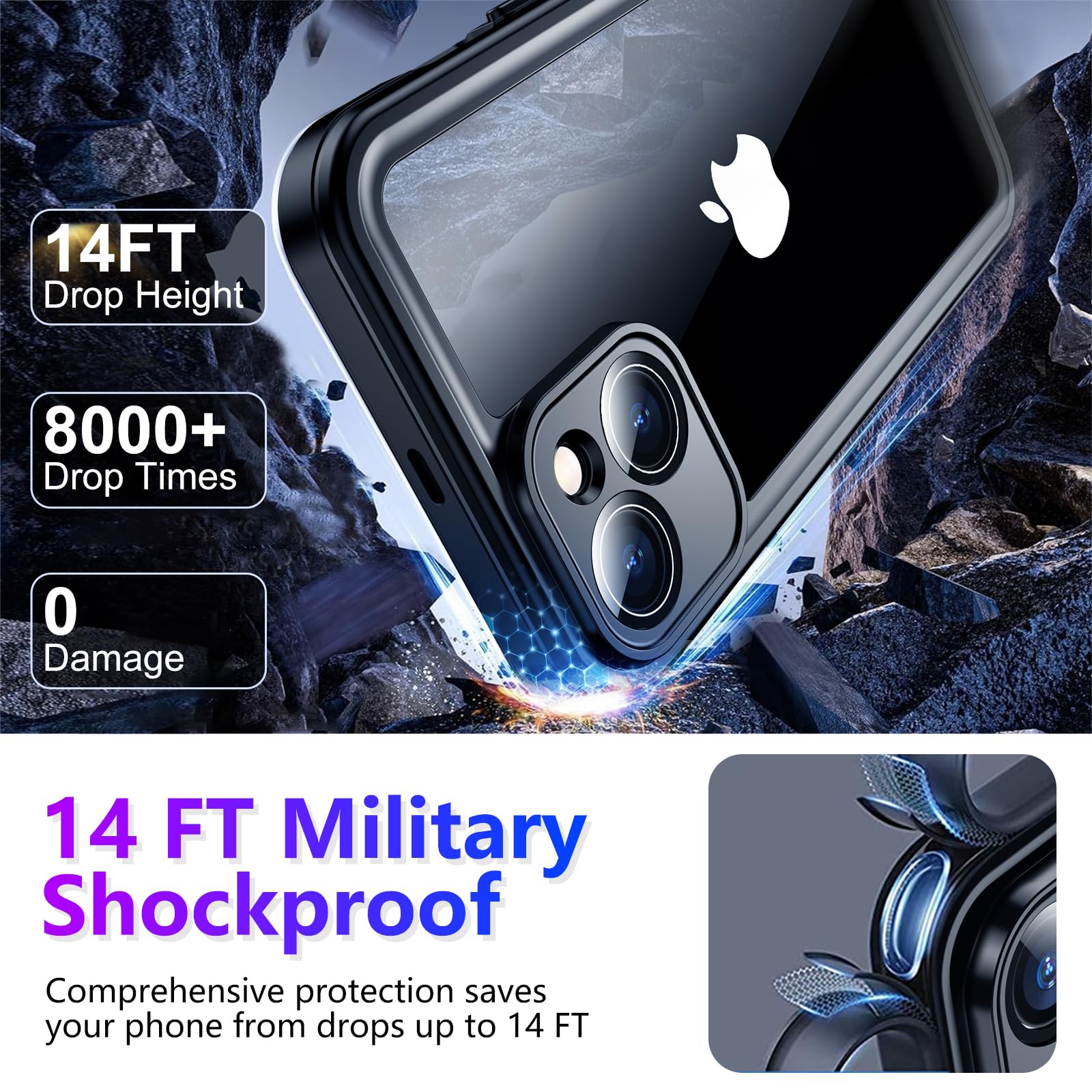 Foto 4 pulgar | Funda Impermeable Temdan Compatible Con Iphone 14 6.1 - Venta Internacional.