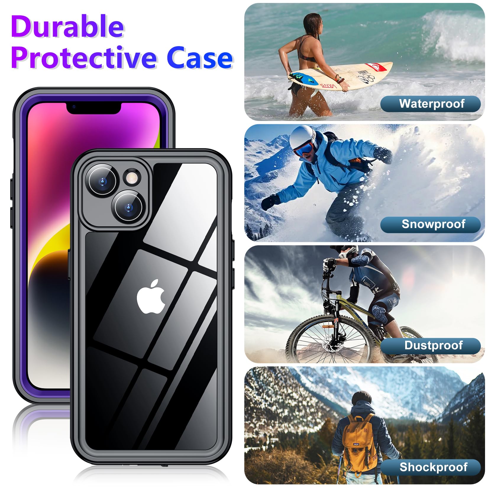 Foto 5 | Funda Impermeable Temdan Compatible Con Iphone 14 6.1 - Venta Internacional.