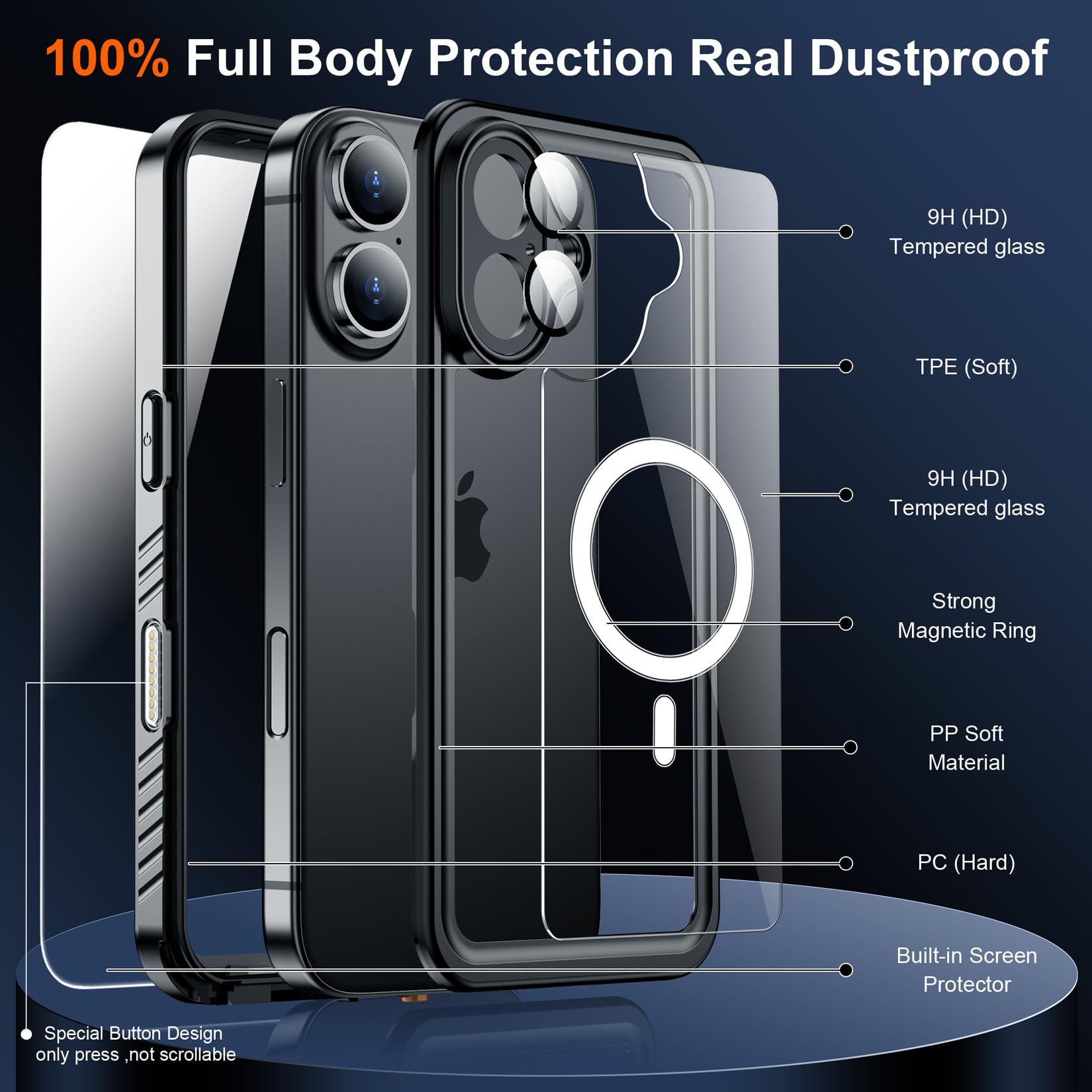 Foto 6 pulgar | Funda De Teléfono Spidercase Magnética Impermeable Para Iphone 16 - Venta Internacional.