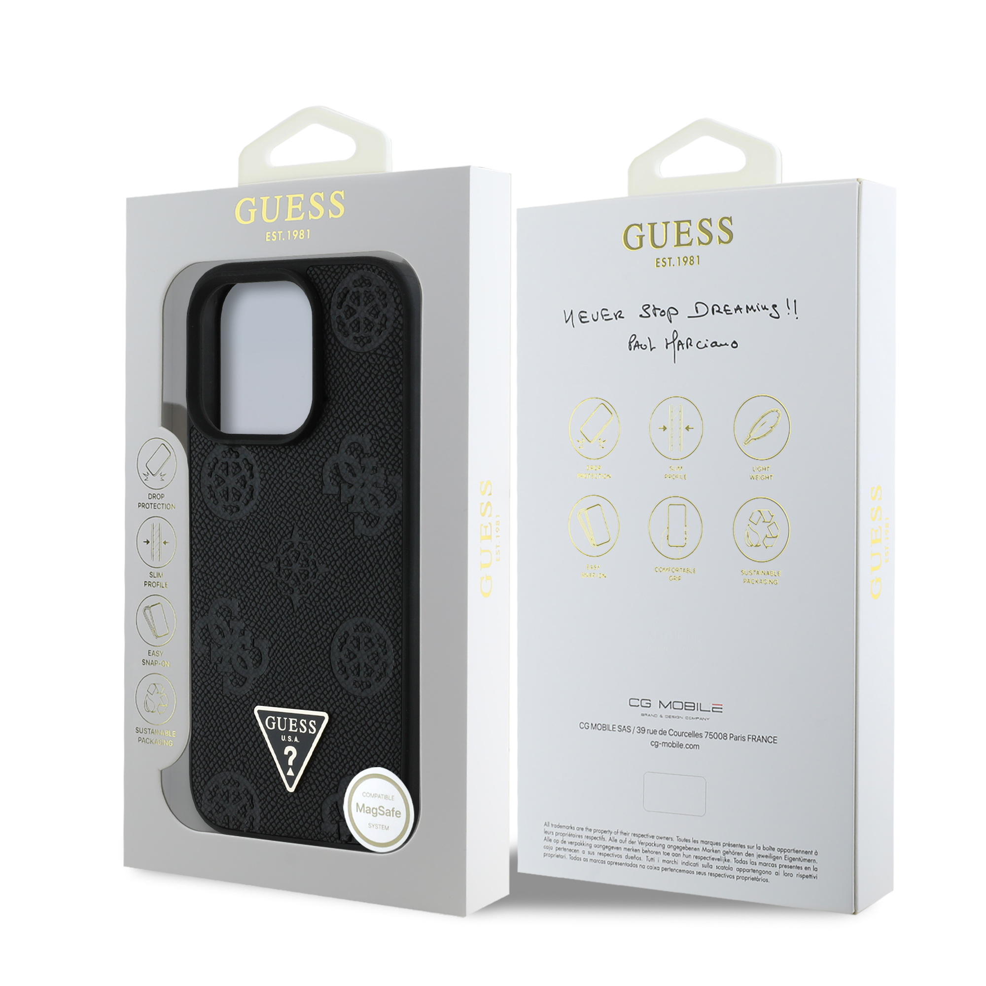 Foto 9 pulgar | Funda Original Guess Peony Magsafe Triángulo Para Iphone 16 Pro - Negro