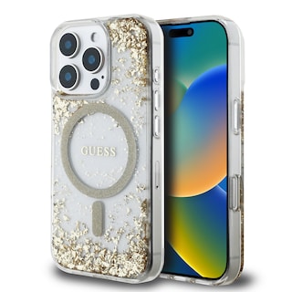 Foto 1 | Funda Original Guess Brillantina Magsafe Para Iphone 16 Pro - Dorado
