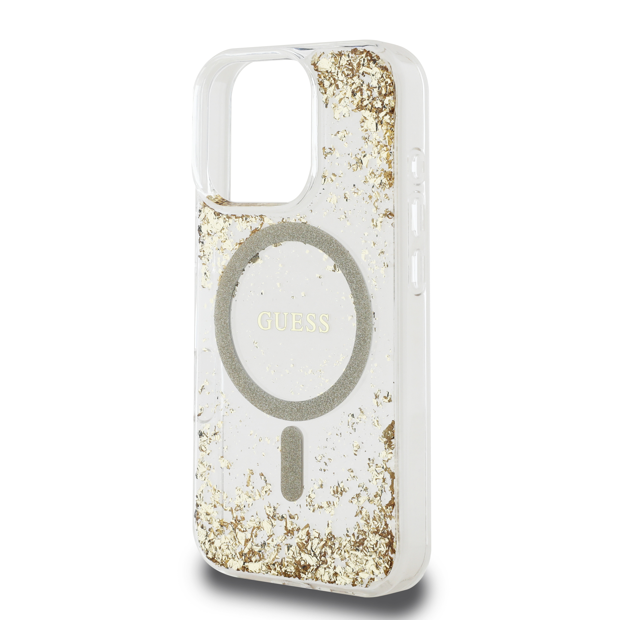 Foto 7 pulgar | Funda Original Guess Brillantina Magsafe Para Iphone 16 Pro - Dorado