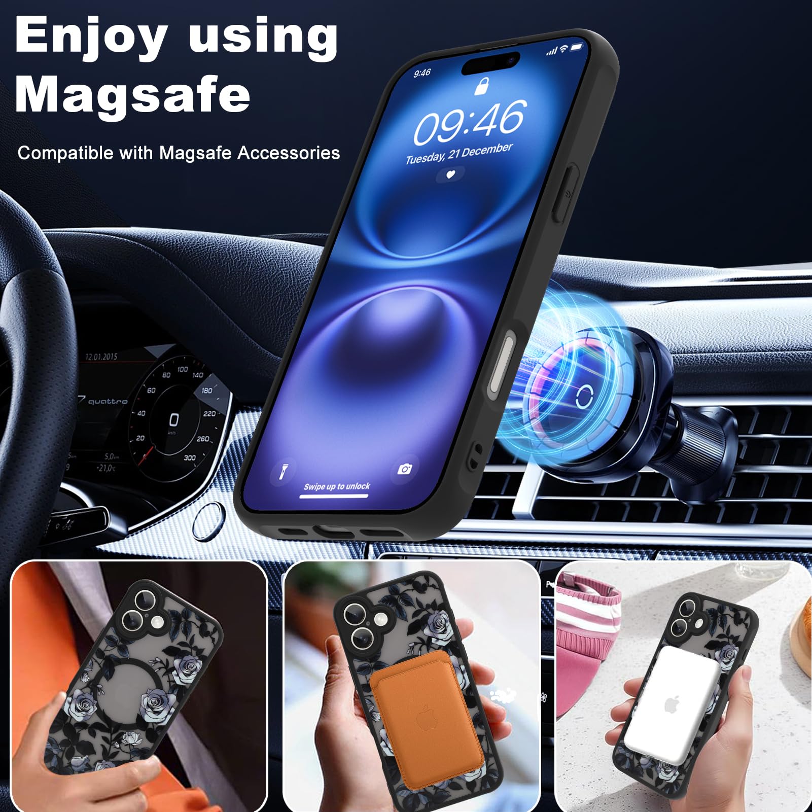 Foto 6 pulgar | Funda De Teléfono Aigomara Para Iphone 16 De 6.1 Pulgadas Con Magsafe Black - Venta Internacional.