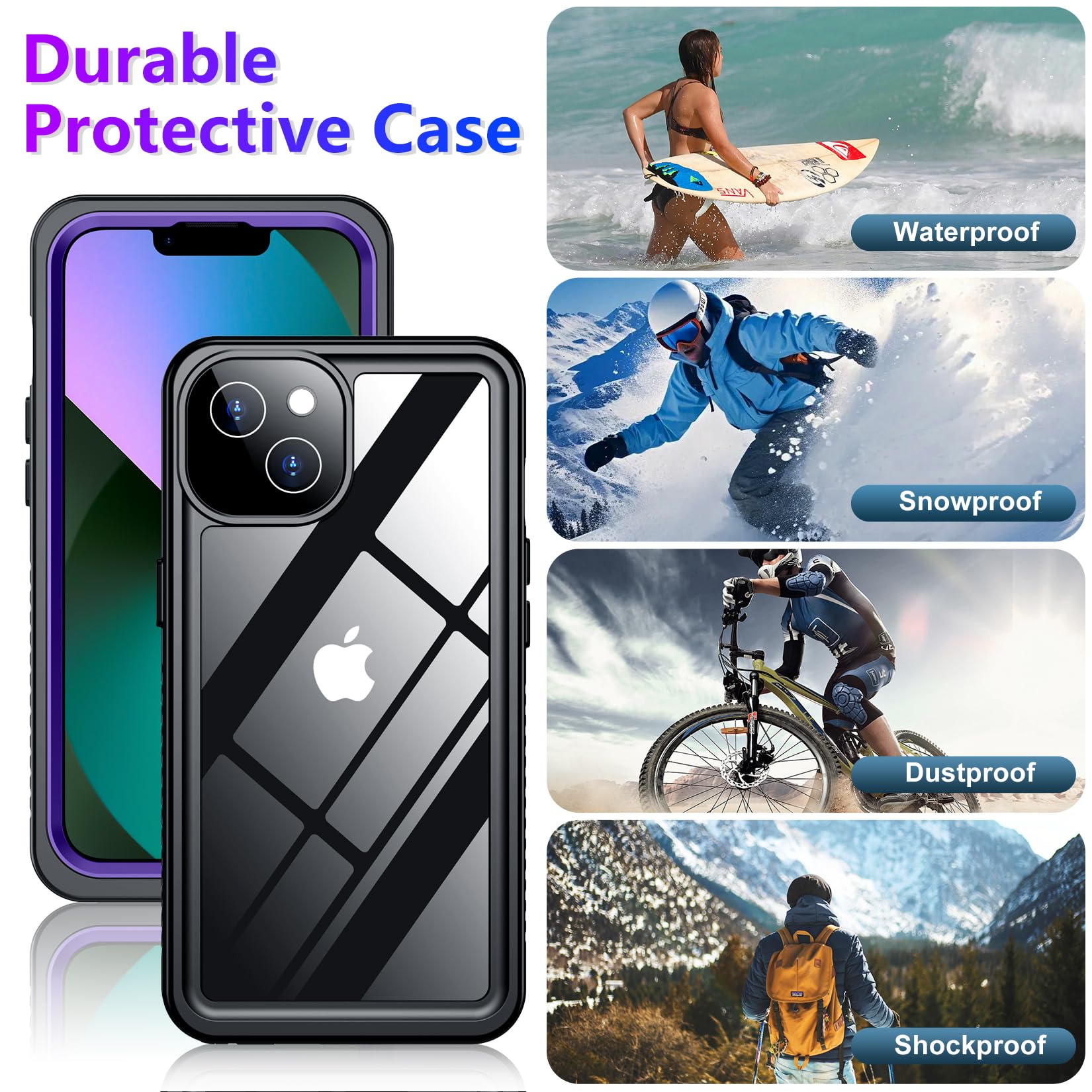 Foto 6 pulgar | Funda Impermeable Temdan Compatible Con Iphone 13 6.1 - Venta Internacional.