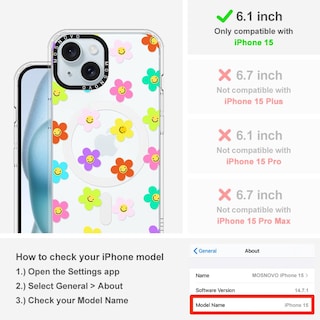 Foto 2 | Funda De Teléfono Mosnovo Compatible Con Iphone 15 Con Magsafe - Venta Internacional.