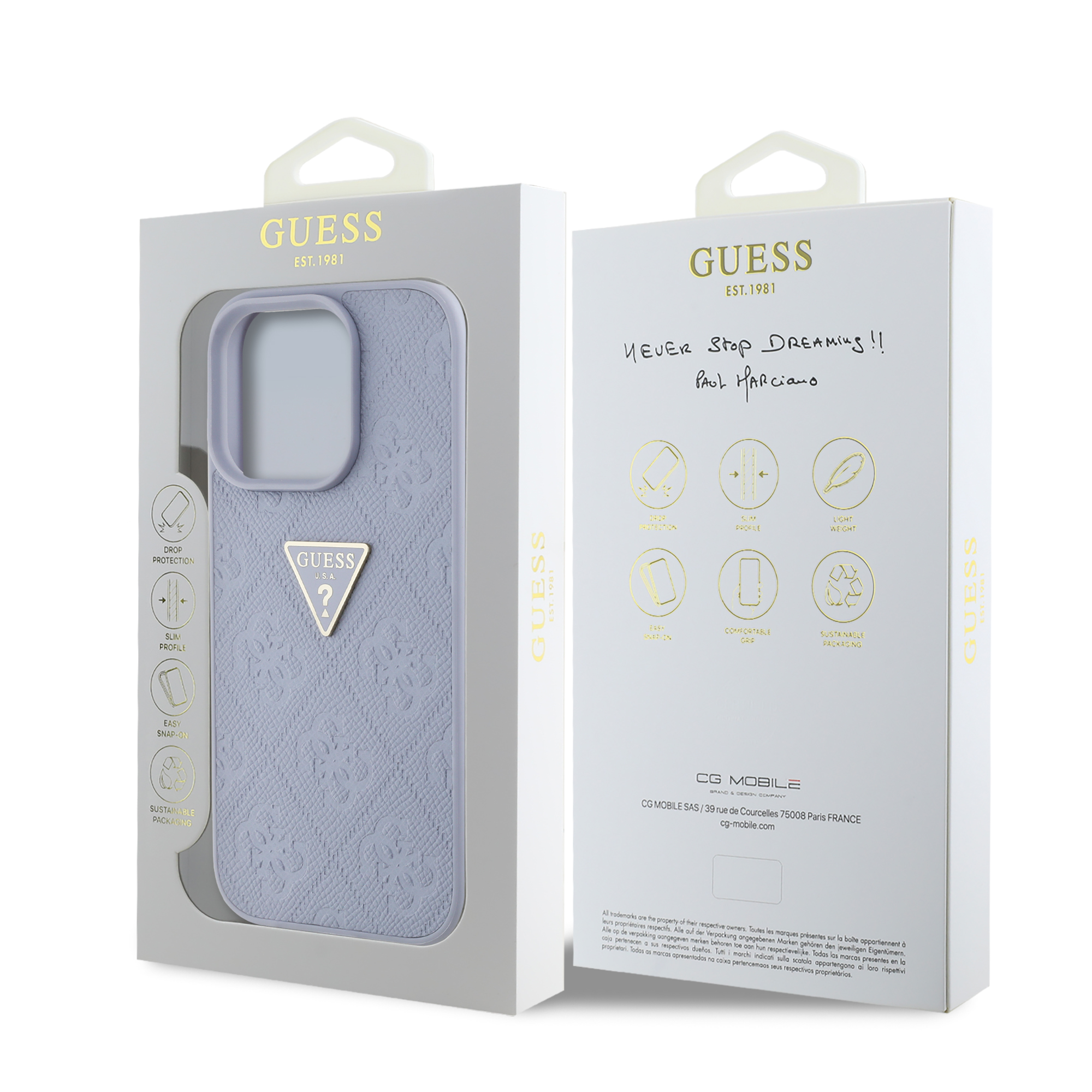 Foto 9 pulgar | Funda Original Guess 4g Triángulo Para Iphone 16 Pro - Morado