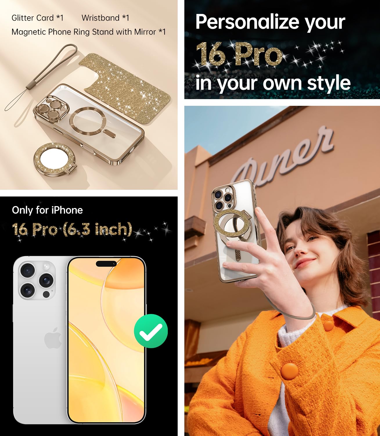Foto 3 pulgar | Funda Magnética Con Soporte Extraíble Para Iphone 16 Pro - Venta Internacional.