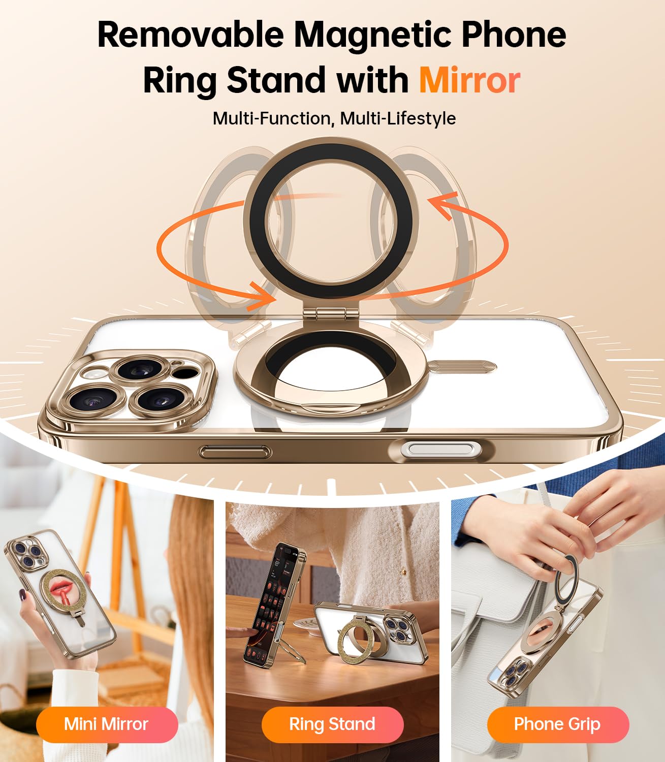 Foto 4 pulgar | Funda Magnética Con Soporte Extraíble Para Iphone 16 Pro - Venta Internacional.