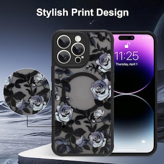 Foto 6 | Funda De Teléfono Aigomara Para Iphone 14 Pro Con Magsafe Rose Flower - Venta Internacional.