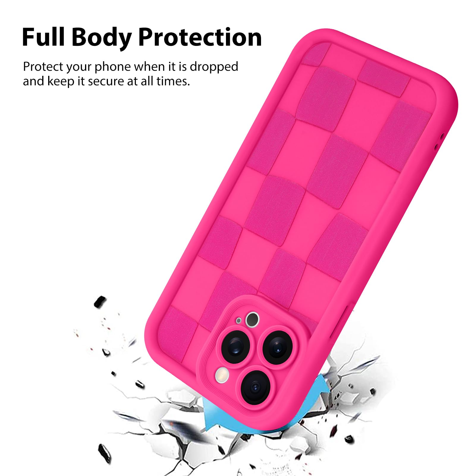 Foto 3 pulgar | Funda De Teléfono Kanghar Compatible Con Iphone 15 Pro - Rosa Intenso - Venta Internacional.