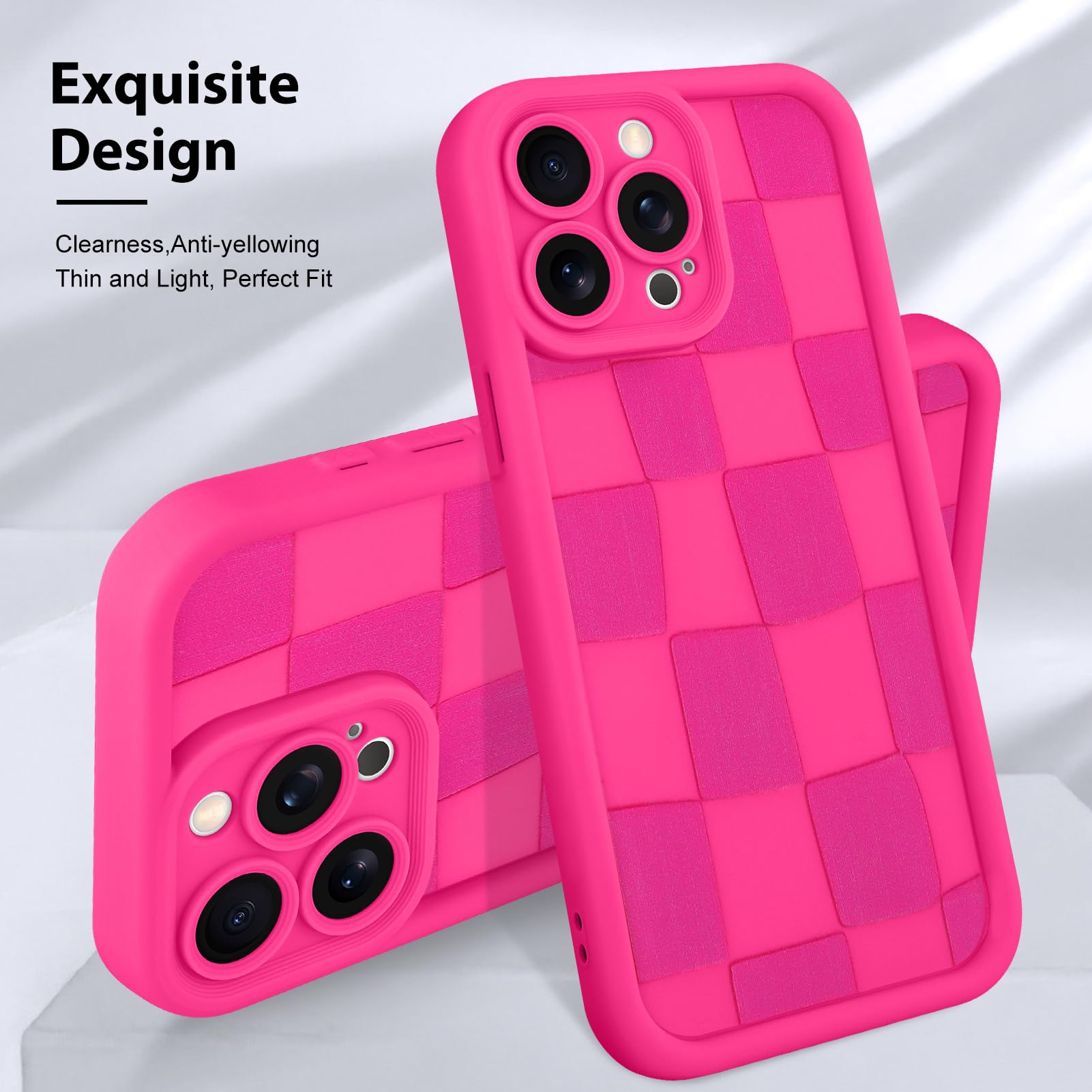 Foto 4 pulgar | Funda De Teléfono Kanghar Compatible Con Iphone 15 Pro - Rosa Intenso - Venta Internacional.