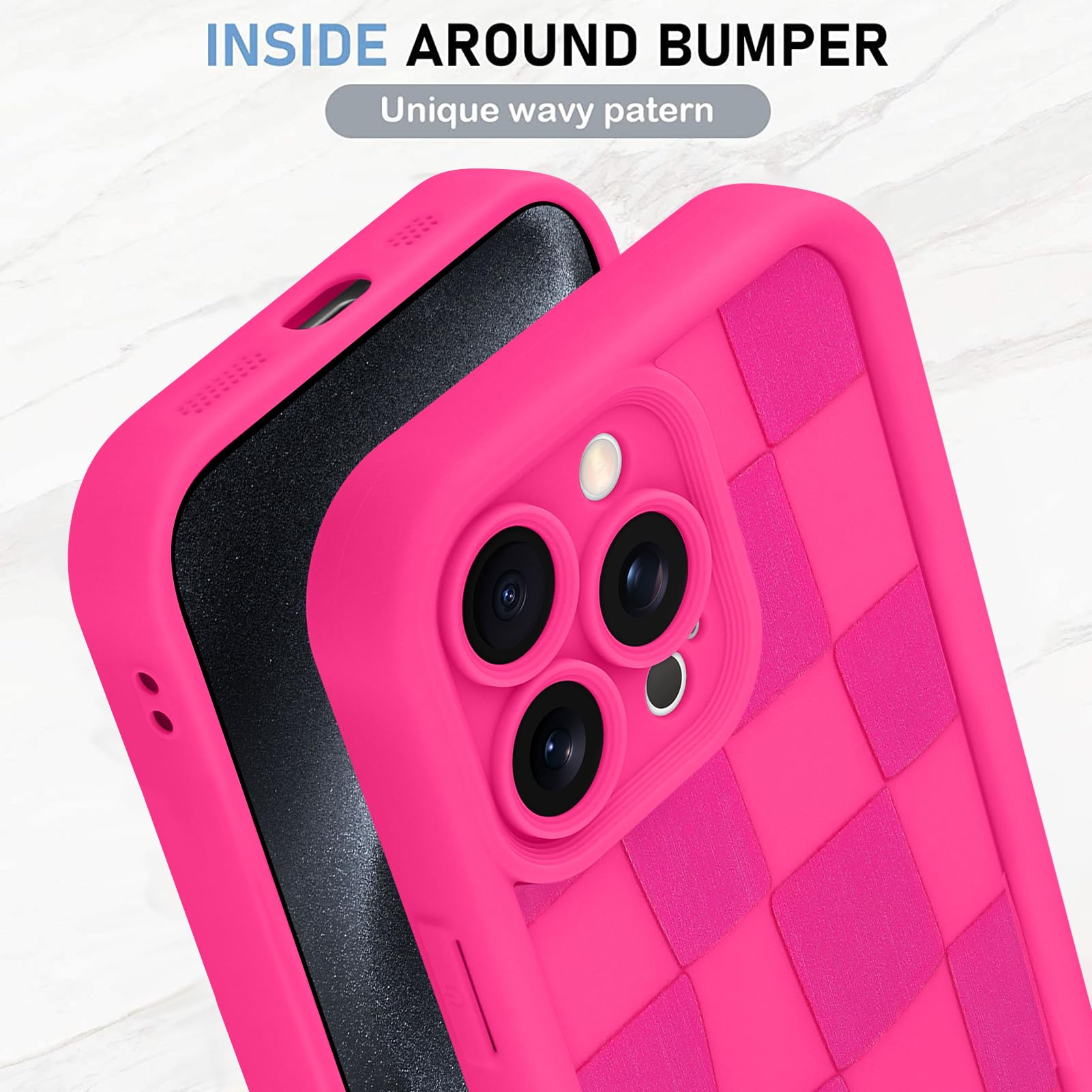 Foto 5 pulgar | Funda De Teléfono Kanghar Compatible Con Iphone 15 Pro - Rosa Intenso - Venta Internacional.