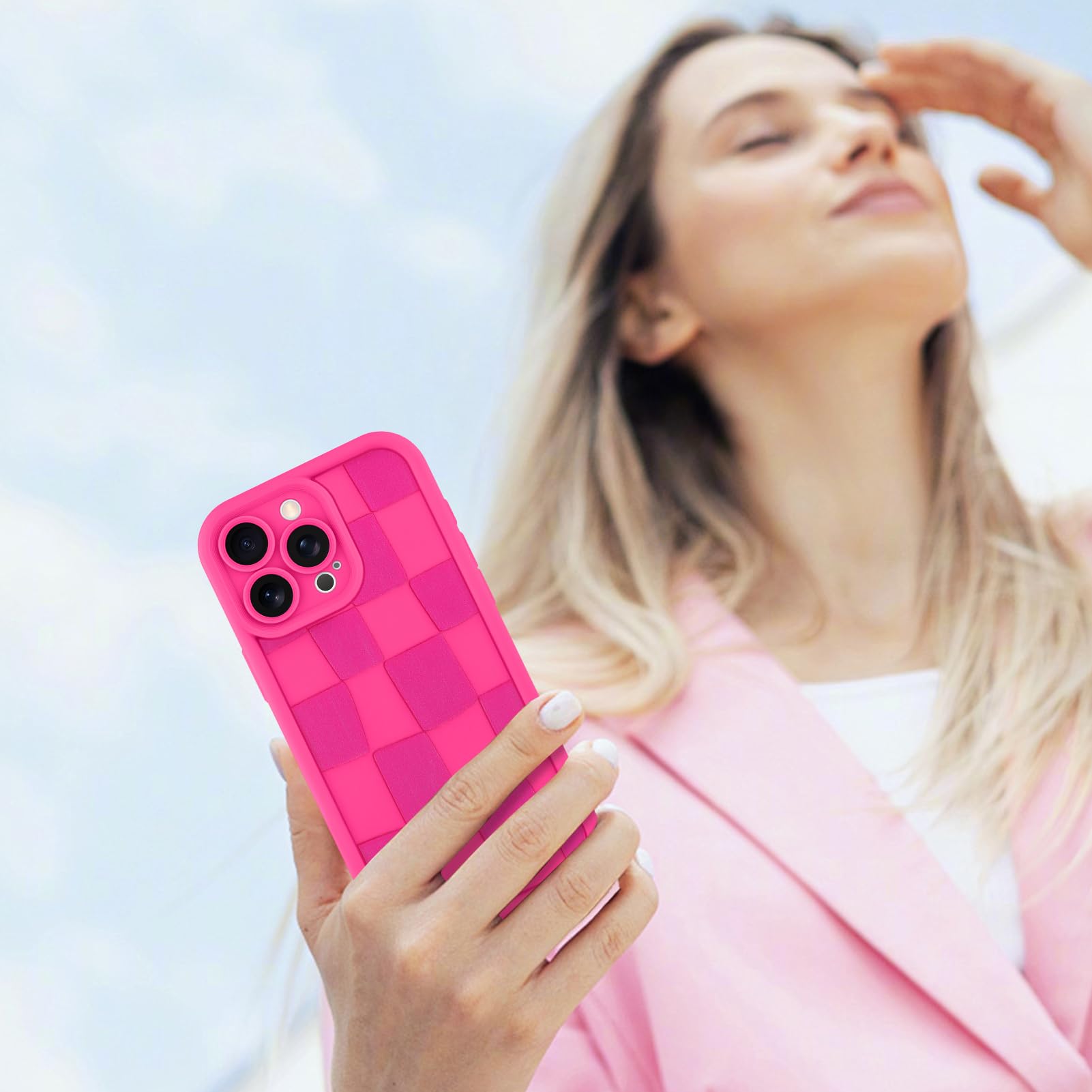 Foto 7 pulgar | Funda De Teléfono Kanghar Compatible Con Iphone 15 Pro - Rosa Intenso - Venta Internacional.