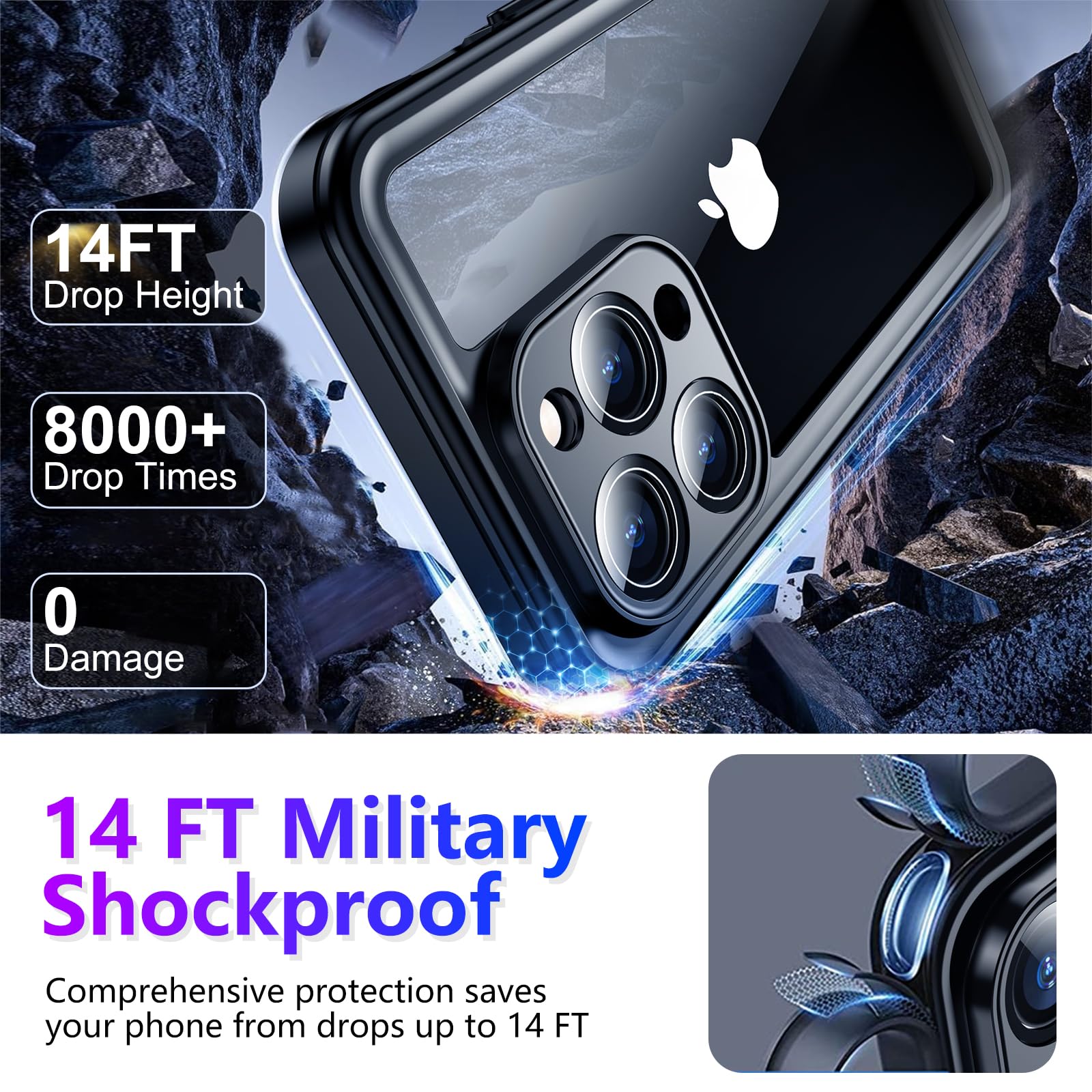 Foto 3 | Funda Impermeable Temdan Compatible Con Iphone 14 Pro Max - Venta Internacional.