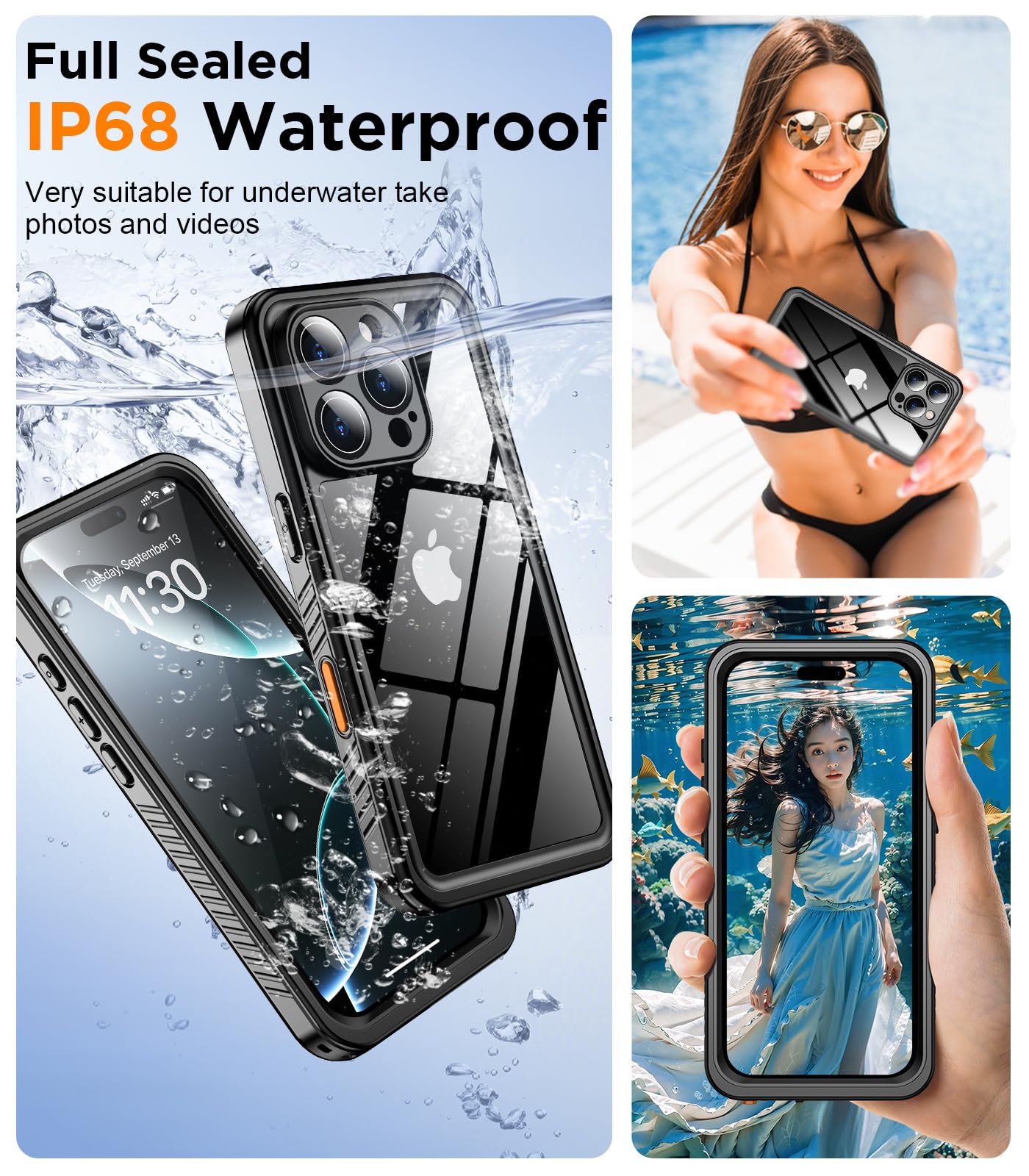 Foto 5 pulgar | Funda De Teléfono Temdan Para Iphone 16 Pro A Prueba De Agua Ip68 De 6,3 Pulgadas - Venta Internacional.