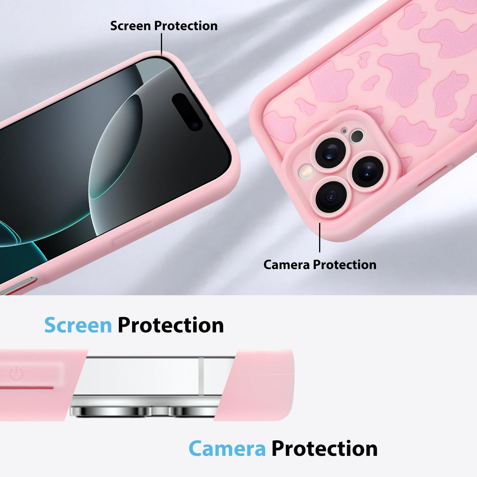 Foto 5 | Funda De Teléfono Kanghar Compatible Con Iphone 16 Pro De Silicona Rosa - Venta Internacional.