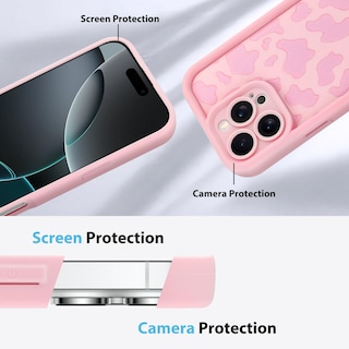 Foto 5 | Funda De Teléfono Kanghar Compatible Con Iphone 16 Pro De Silicona Rosa - Venta Internacional.