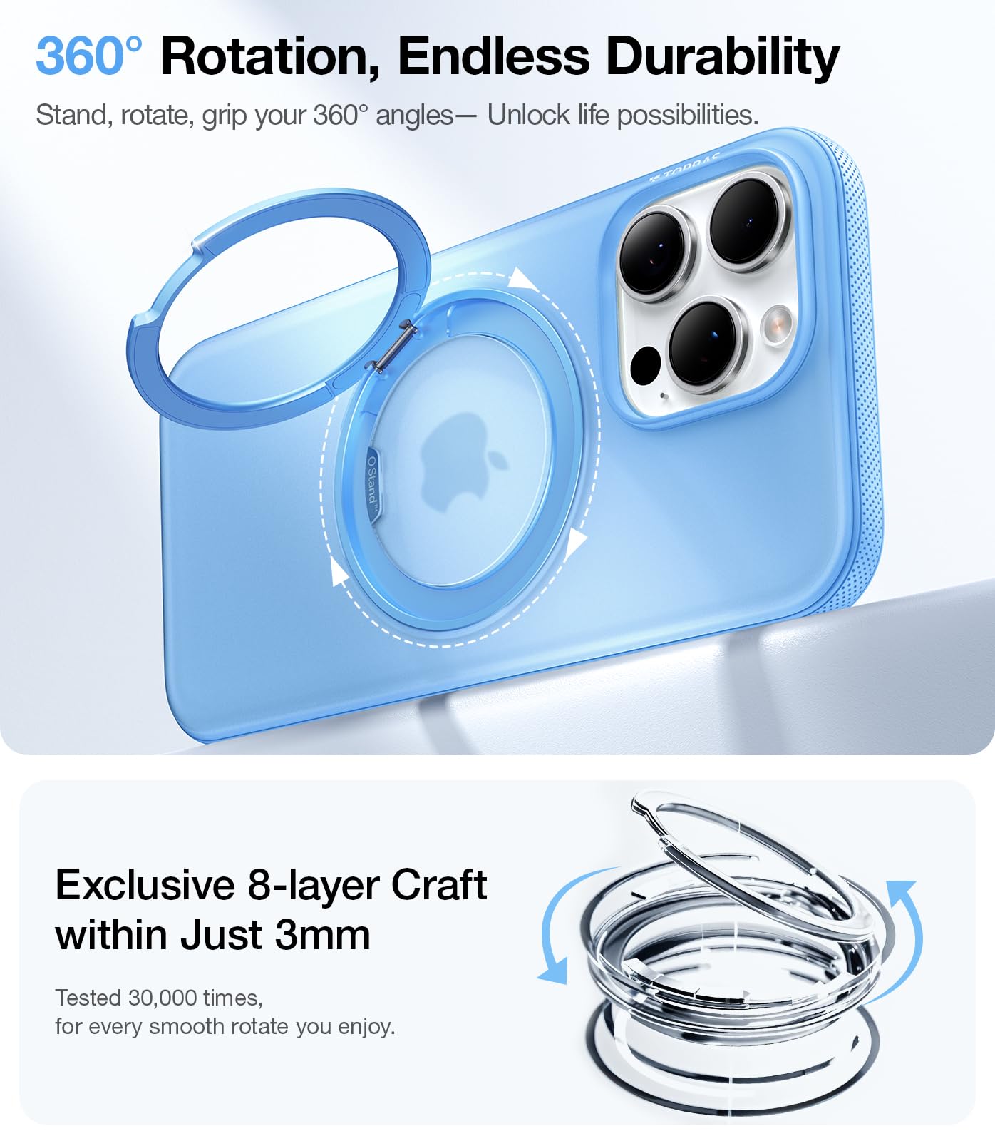 Foto 3 pulgar | Funda De Teléfono Torras 360° Ostand Fitness Para Iphone 16 Pro - Venta Internacional.