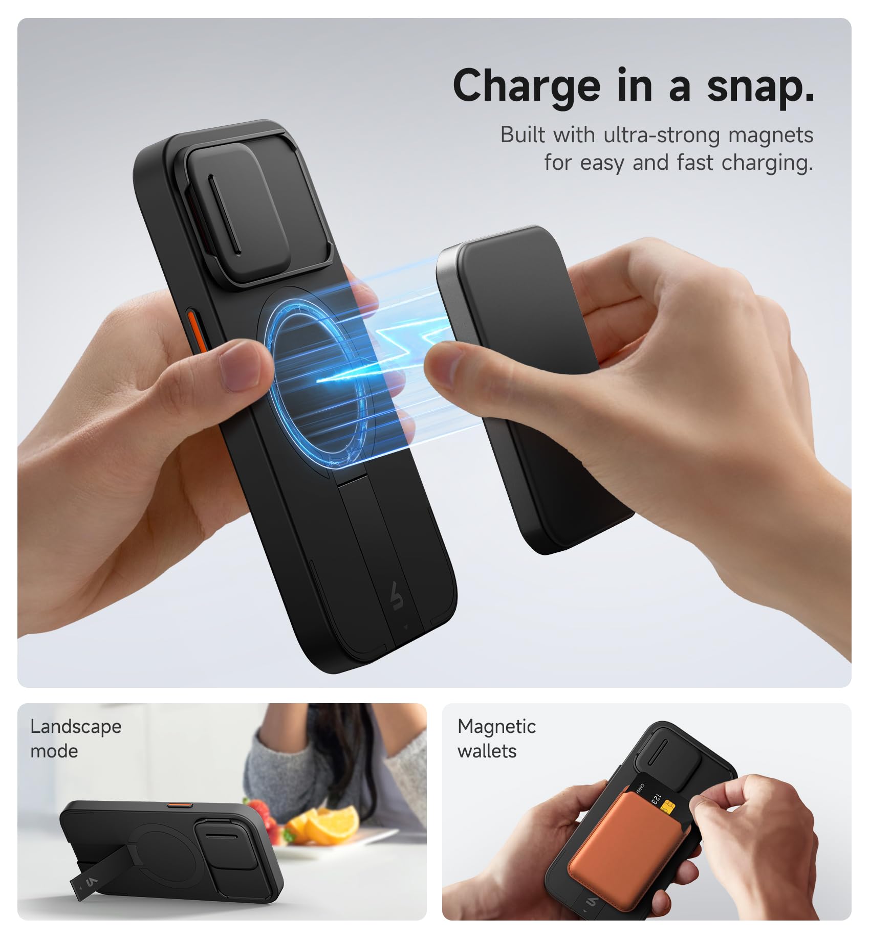 Foto 4 pulgar | Funda Suritch Para Iphone 13 Pro De 6.1 Pulgadas Con Funda Magnética Negra - Venta Internacional.