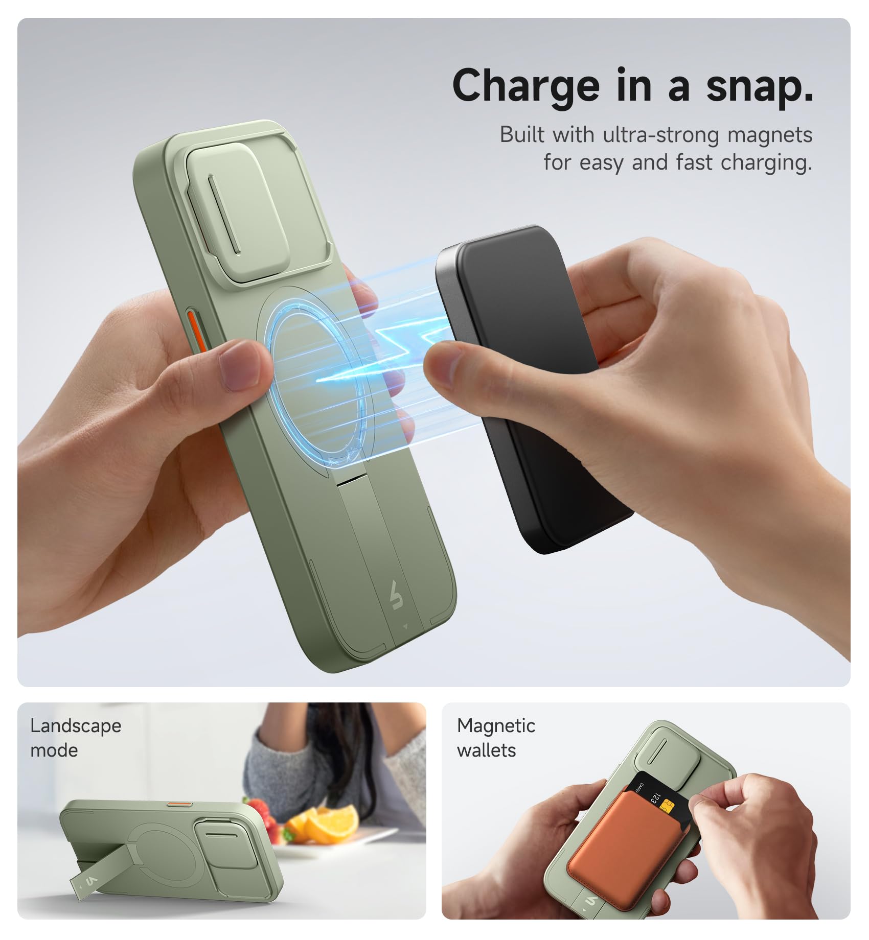 Foto 3 | Funda Suritch Para Iphone 13 Pro De 6.1 Pulgadas Con Funda Magnética, Color Verde - Venta Internacional.
