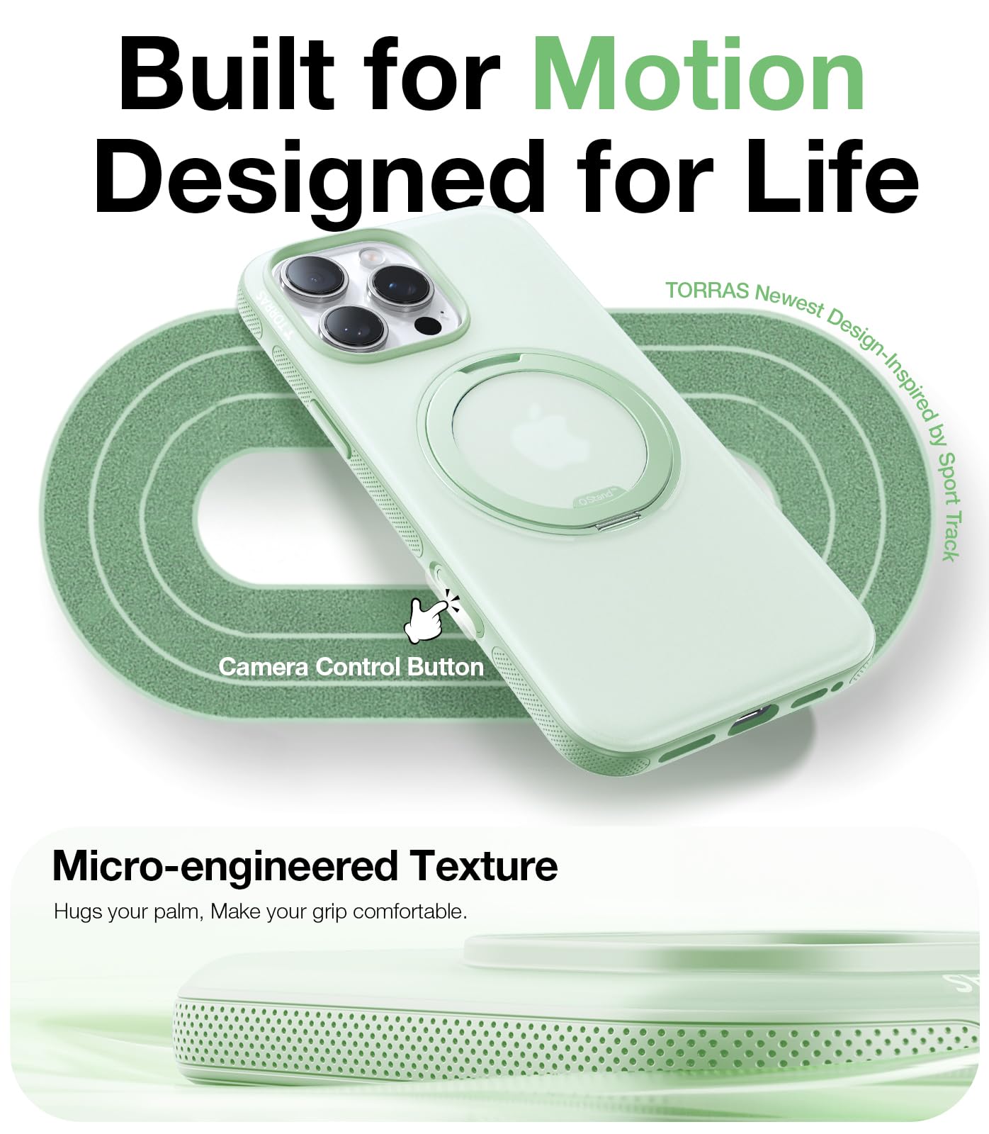 Foto 8 pulgar | Funda De Teléfono Torras 360° Ostand Fitness Para Iphone 16 Pro Mint - Venta Internacional.