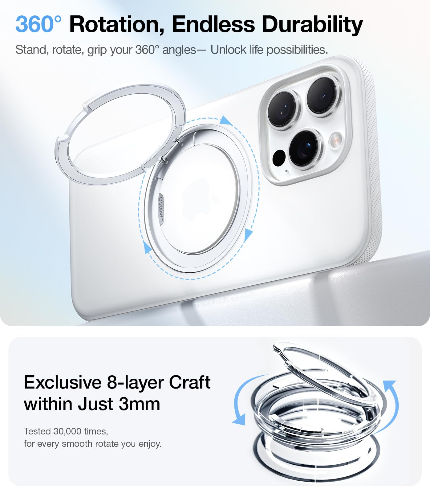 Foto 5 pulgar | Funda De Teléfono Torras Ostand Fitness Con Rotación De 360° Para Iphone 16 Pro Max - Venta Internacional.