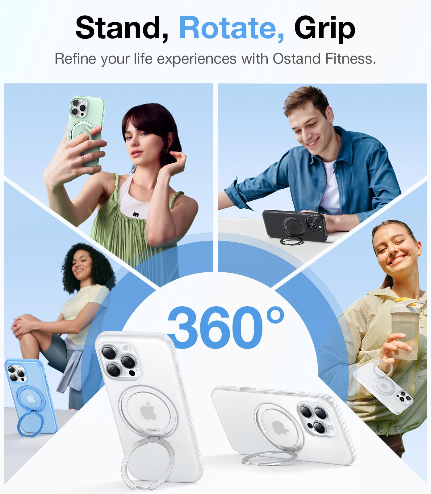 Foto 6 pulgar | Funda De Teléfono Torras Ostand Fitness Con Rotación De 360° Para Iphone 16 Pro Max - Venta Internacional.