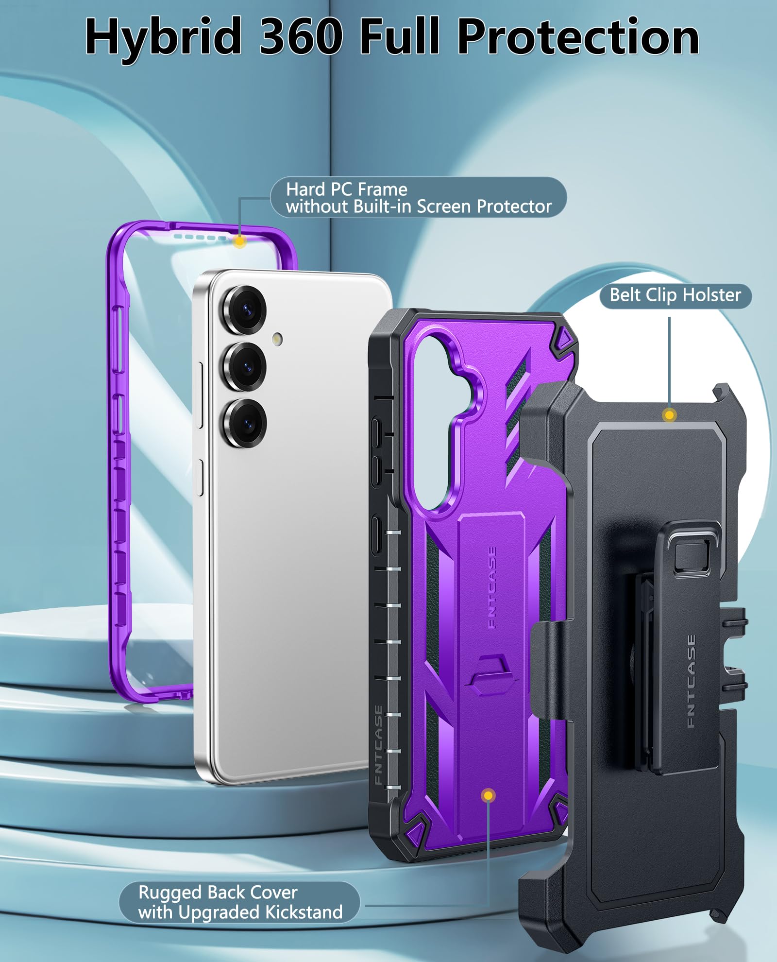 Foto 4 pulgar | Funda De Teléfono Fntcase Para Samsung Galaxy S25 Plus/s24 Plus Morado - Venta Internacional.