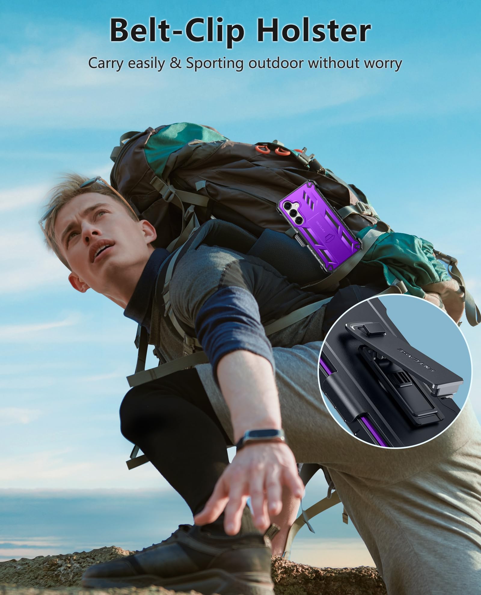 Foto 8 pulgar | Funda De Teléfono Fntcase Para Samsung Galaxy S25 Plus/s24 Plus Morado - Venta Internacional.