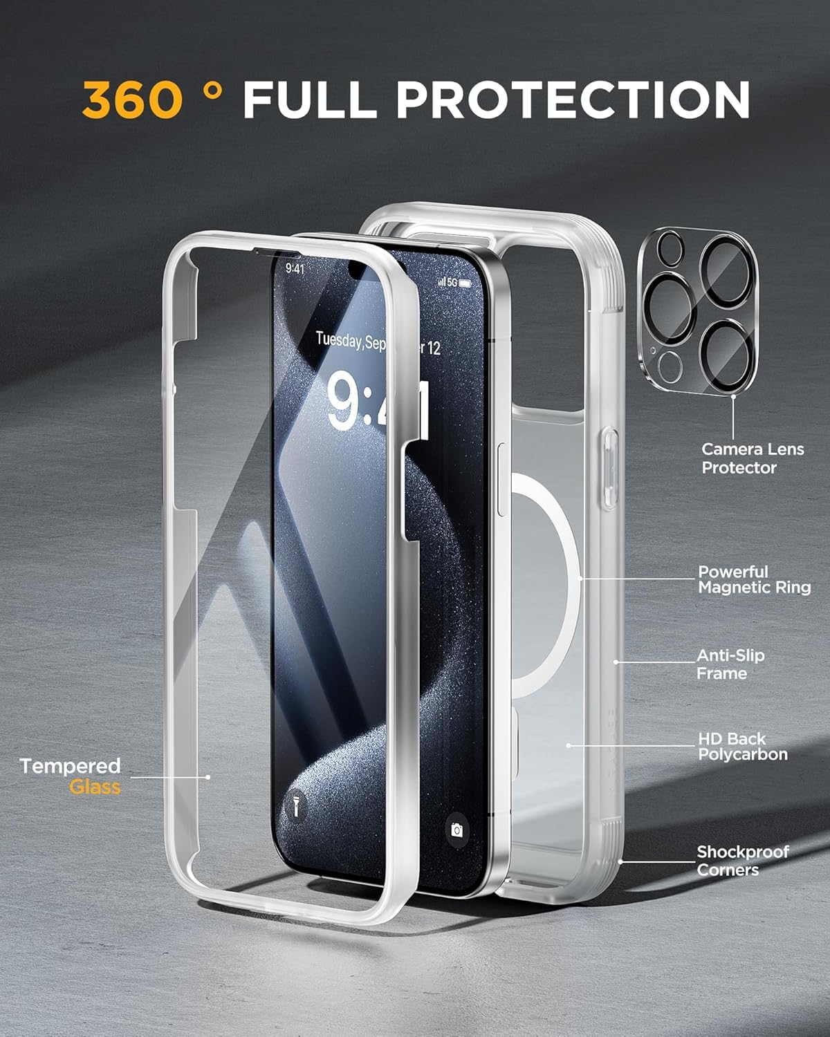 Foto 2 | Funda Magnética Miracase Para Iphone 12 Pro Max Con Magsafe - Venta Internacional.