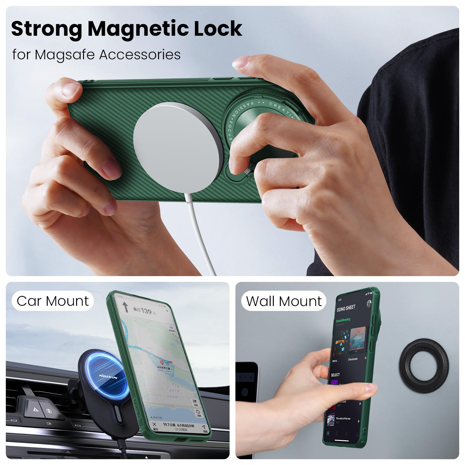 Foto 4 pulgar | Funda Magnética Nillkin Para Oneplus 13 Con Magsafe Green - Venta Internacional.