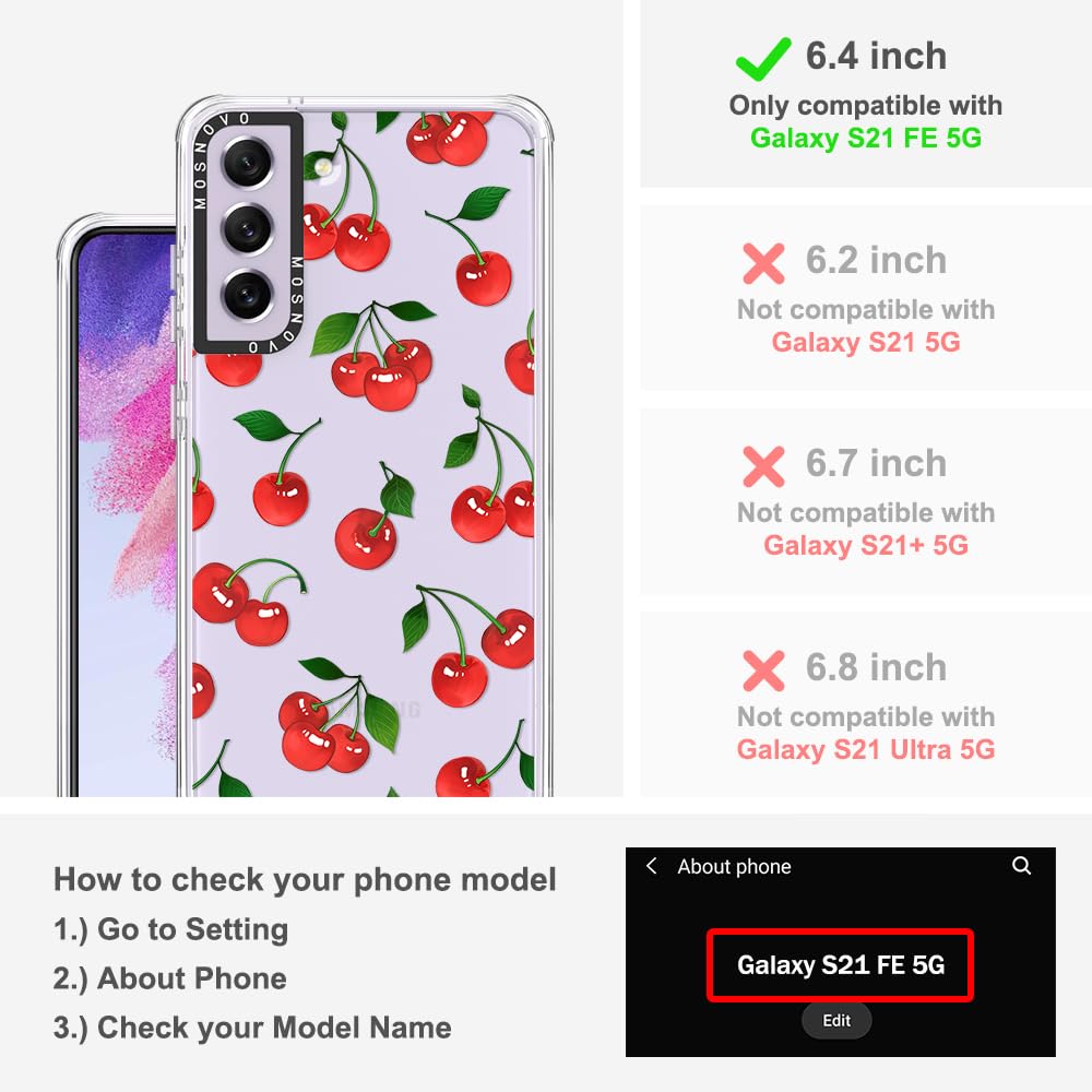 Foto 3 pulgar | Funda De Teléfono Mosnovo Para Samsung Galaxy S21 Fe Cute Cherry - Venta Internacional.