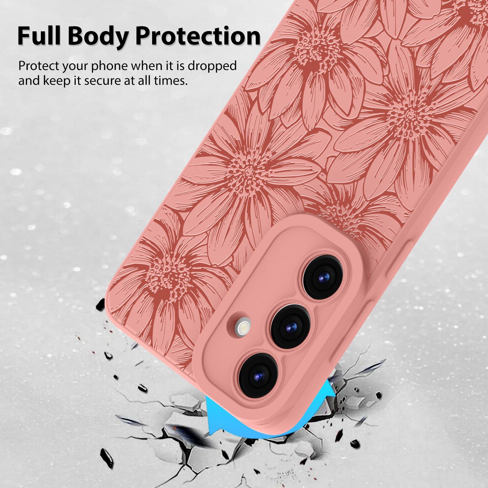 Foto 2 | Funda De Silicona Mzelq Con Estampado Floral Rosa Para Samsung Galaxy S25 - Venta Internacional.