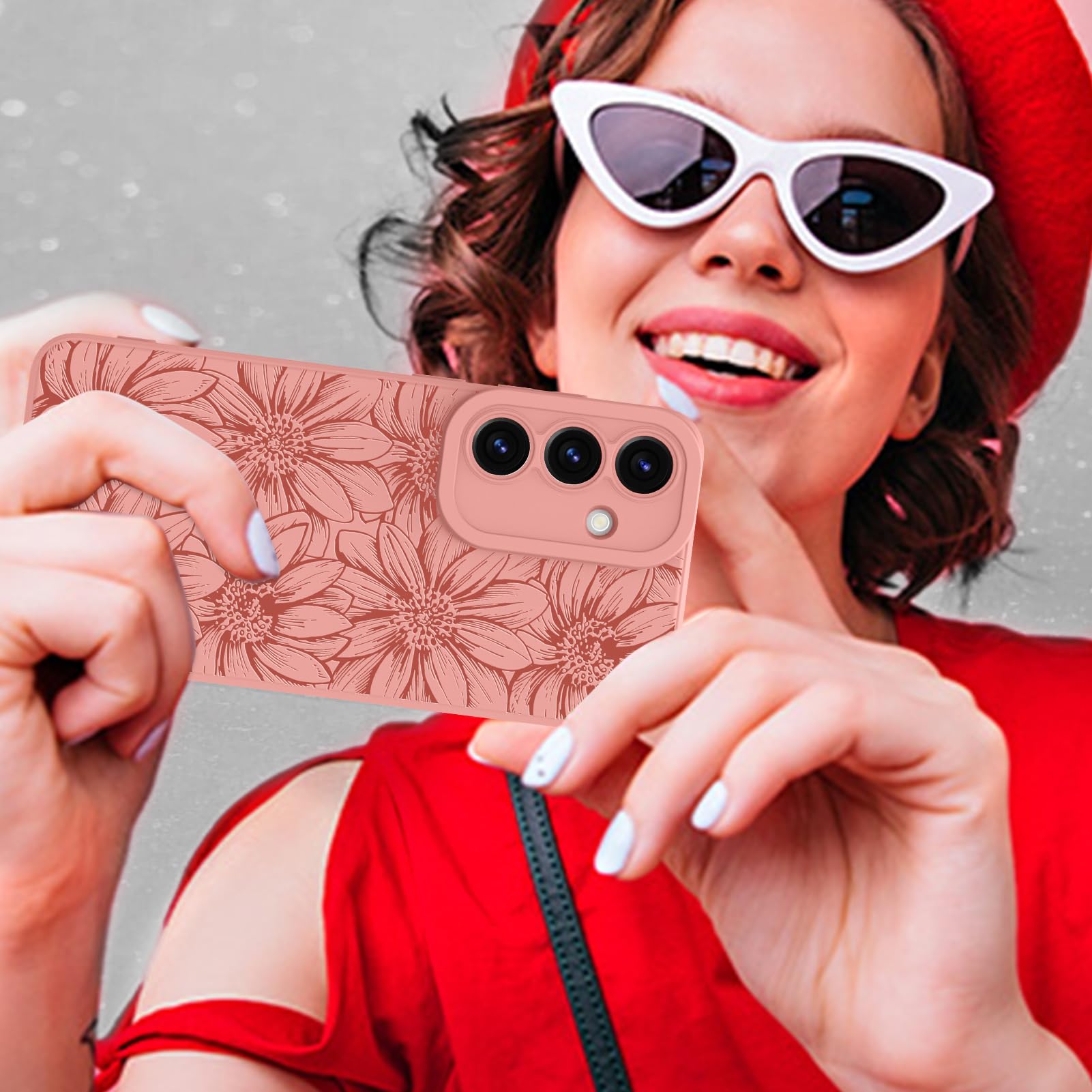 Foto 7 pulgar | Funda De Silicona Mzelq Con Estampado Floral Rosa Para Samsung Galaxy S25 - Venta Internacional.