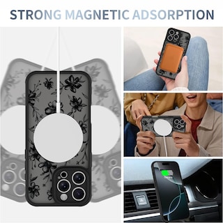 Foto 3 | Funda De Teléfono Aigomara Para Iphone 16 Pro Con Magsafe Ink Flower - Venta Internacional.