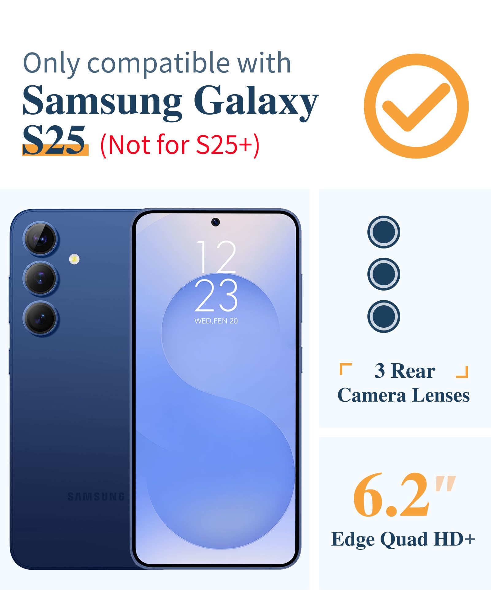Foto 2 | Funda De Teléfono Gviewin Para Samsung Galaxy S25 Con Protector De Pantalla - Venta Internacional.