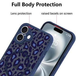 Foto 3 | Funda Kanghar Para Iphone 16 Con Estampado De Leopardo Azul 6.1 Y Magsafe - Venta Internacional.